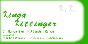 kinga kittinger business card